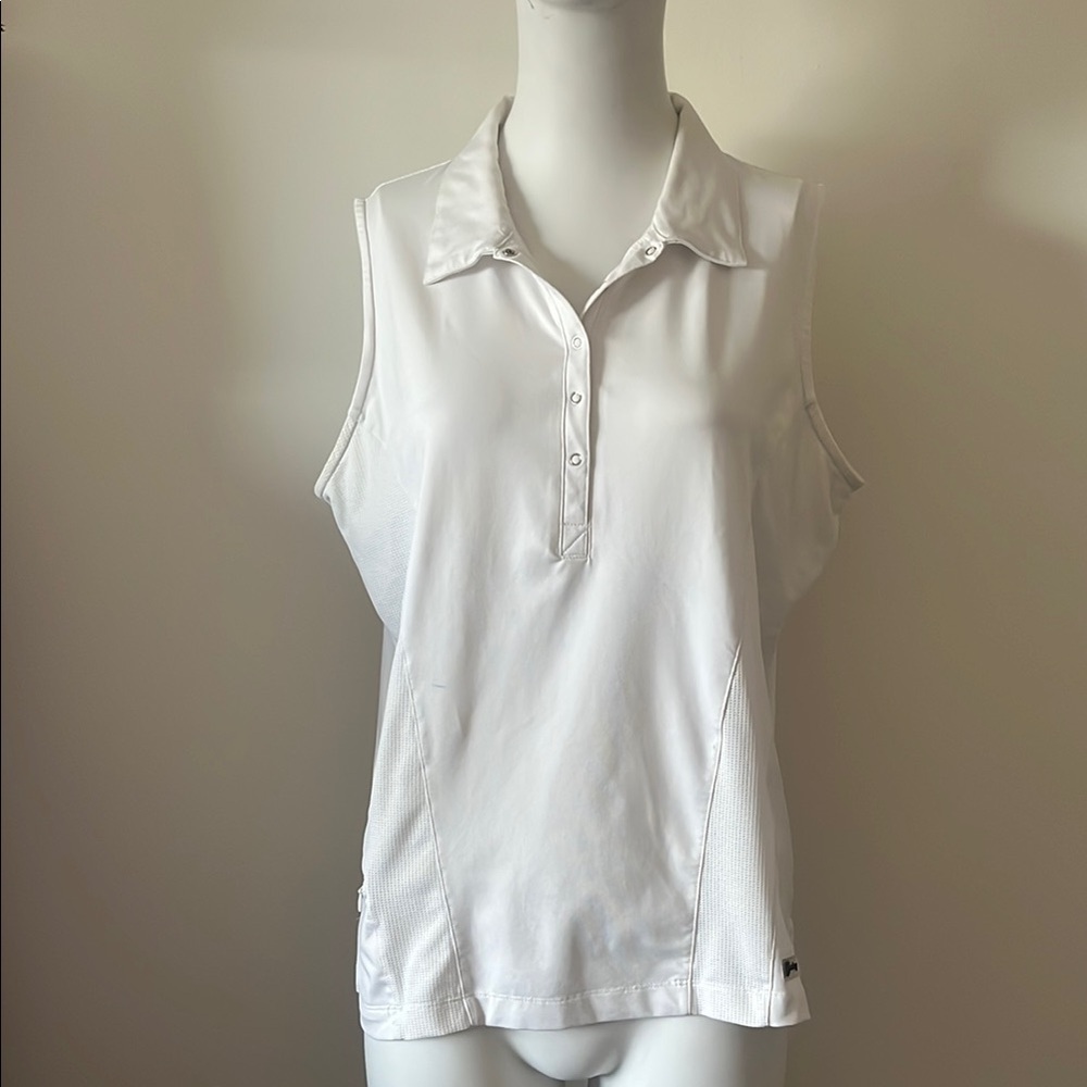 Swing Golf Women's White Sleeveless Polo Top Size XL